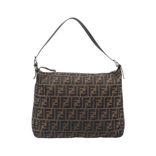 Fendi Logo Zucca Zucca, Brown, Canvas, Shoulder Bag