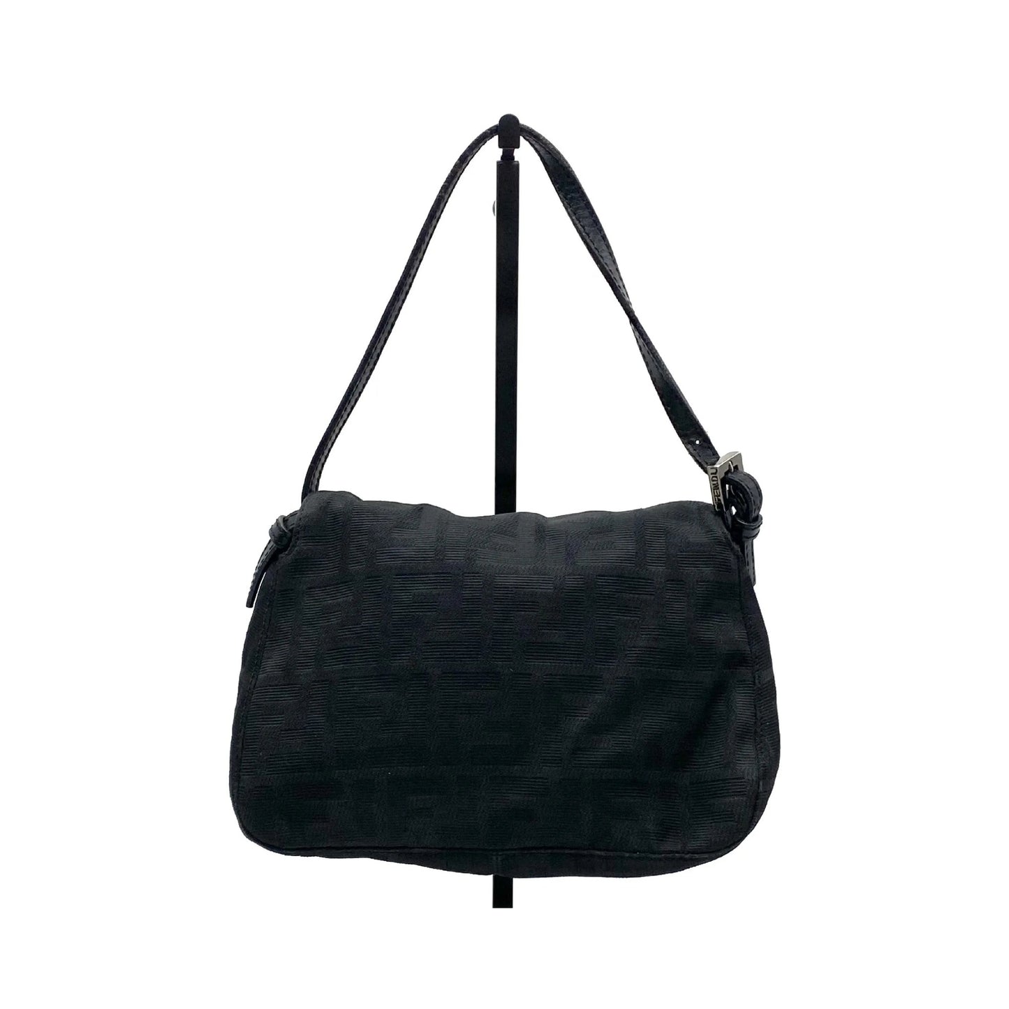 Fendi Mamma Baguette Canvas, Black, Canvas, Handbag
