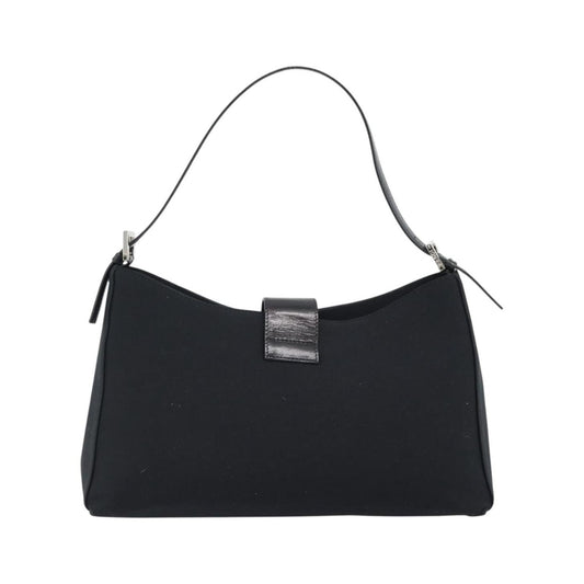 Fendi Mamma Baguette Canvas, Black, Cotton, Shoulder Bag