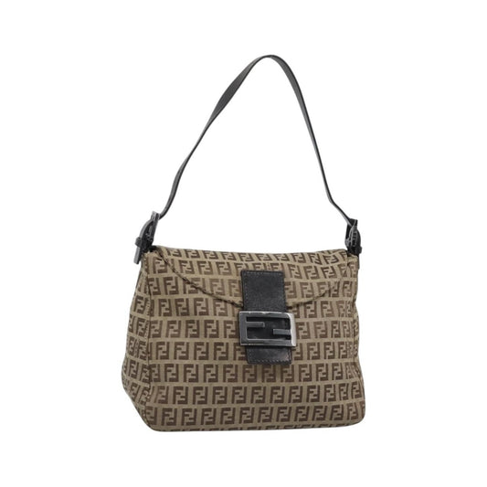 Fendi Mamma Baguette Canvas, Beige, Canvas, Handbag