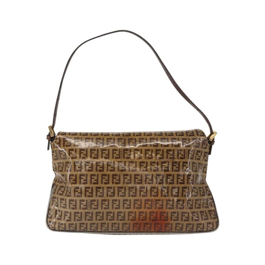 Fendi Mamma baguette Cuir verni, Brown, PVC, Shoulder Bag