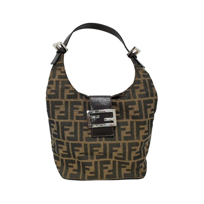 Fendi Mamma Baguette Shoulder Bag Zucca Canvas, Brown, Canvas, Handbag