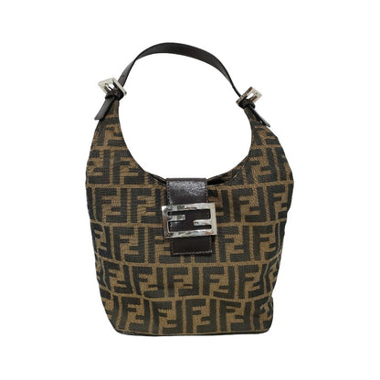 Fendi Mamma Baguette Shoulder Bag Zucca Canvas, Brown, Canvas, Handbag