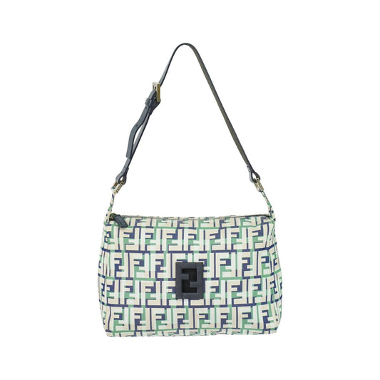 Fendi Mamma Baguette Zucca Jacquard Velvet, Multicolour, Canvas, Shoulder Bag