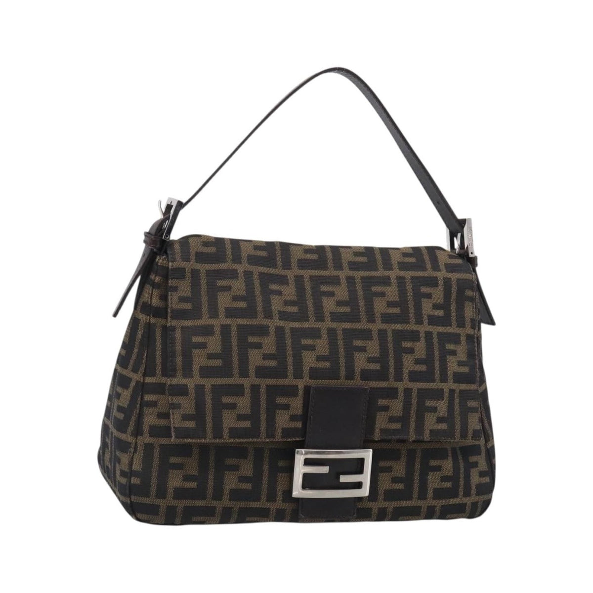 Fendi Mamma Baguette Zucca Jacquard Velvet, Multicolour, Canvas, Shoulder Bag