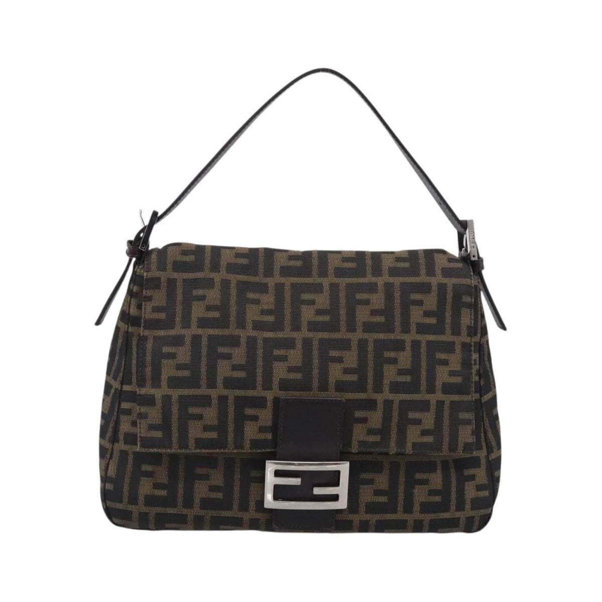 Fendi Mamma Baguette Zucca Jacquard Velvet, Multicolour, Canvas, Shoulder Bag