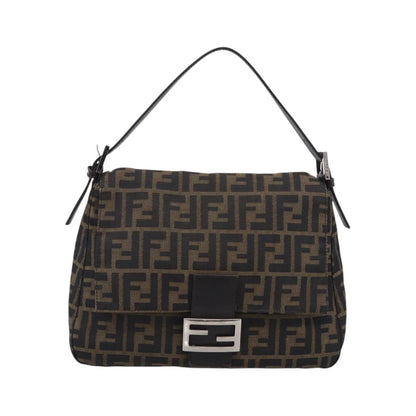Fendi Mamma Baguette Zucca Jacquard Velvet, Multicolour, Canvas, Shoulder Bag