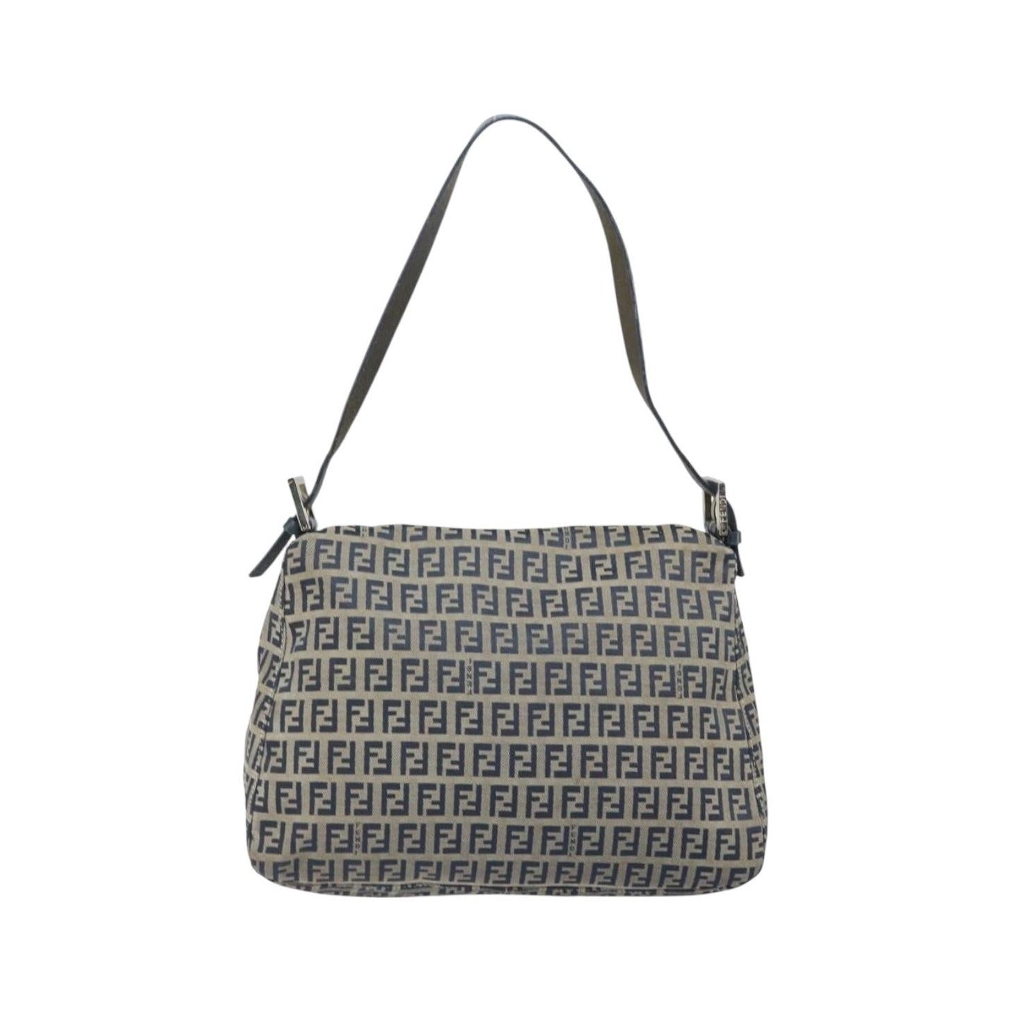 Fendi Mamma Baguette Zucchino canvas, Navy, Canvas, Shoulder Bag