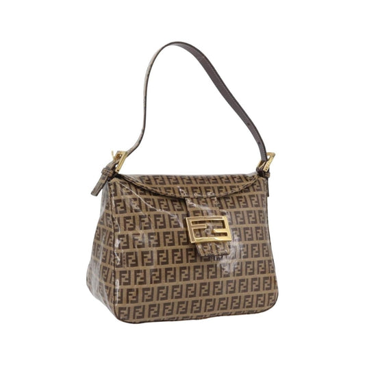 Fendi Mamma Baguette Zucchino canvas, Beige, Canvas, Shoulder Bag