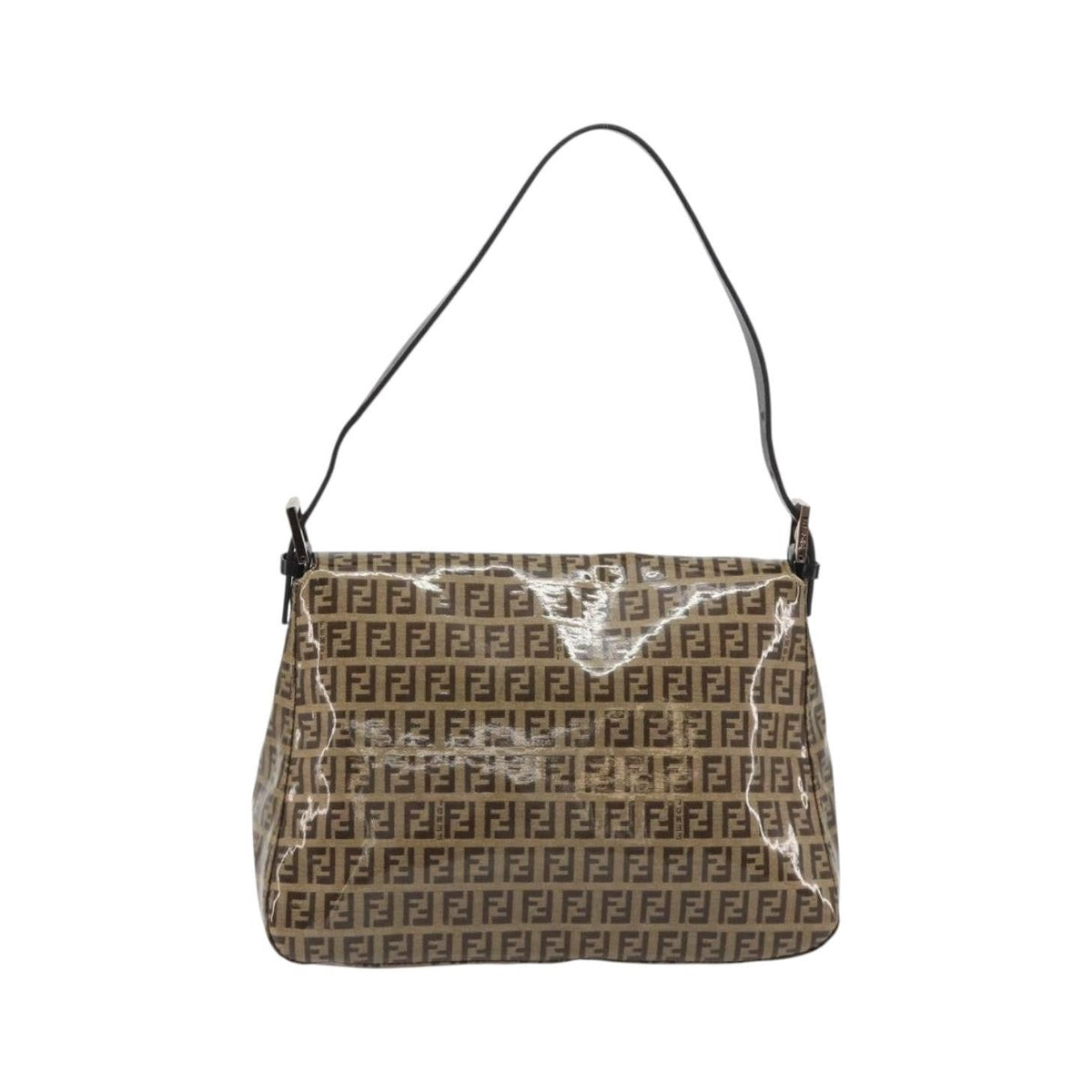 Fendi Mamma Baguette Zucchino canvas, Brown, Canvas, Shoulder Bag