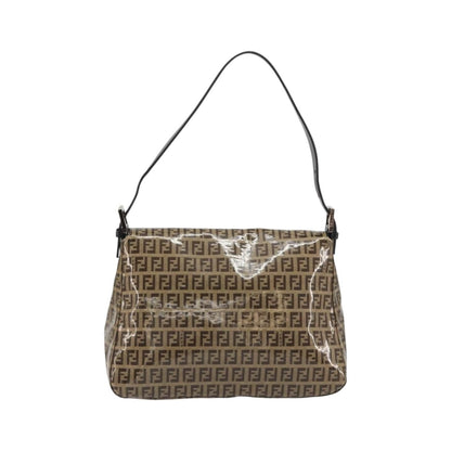 Fendi Mamma Baguette Zucchino canvas, Brown, Canvas, Shoulder Bag