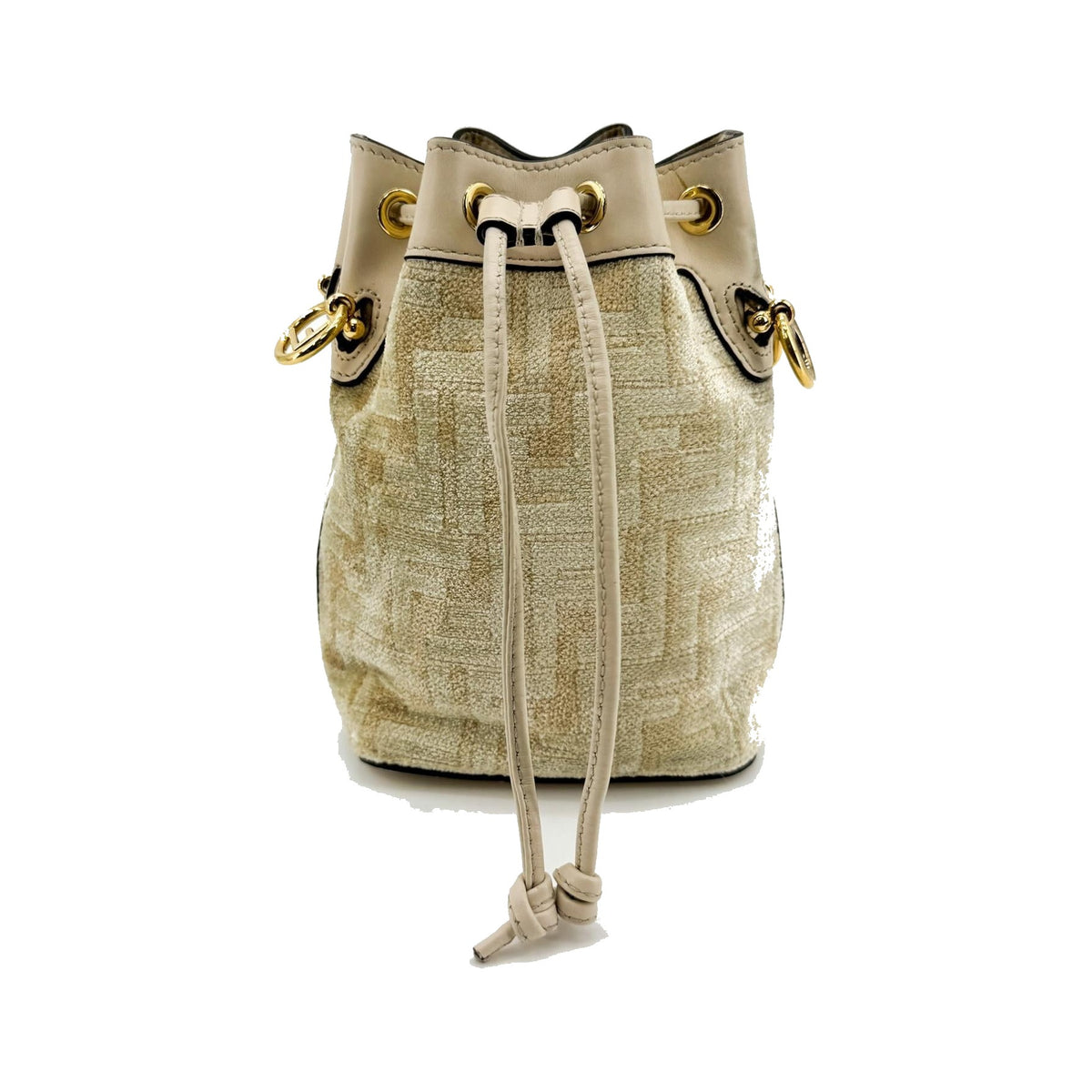 Fendi Mon Tresor Bucket Zucca Velvet Jacquard, Beige, Velvet, Handbag
