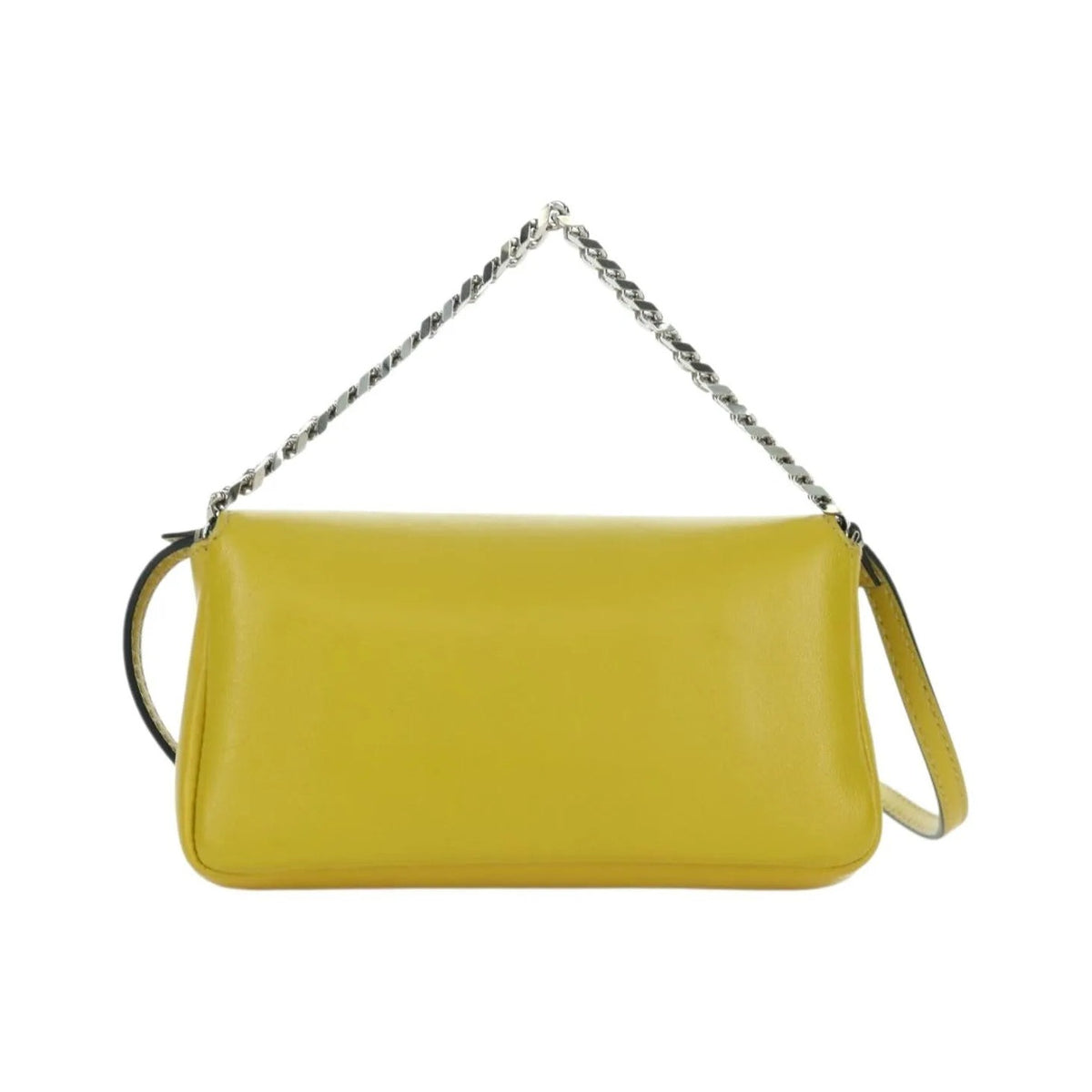 Fendi Monster Baguette Leather and Fur, Yellow, Leather, Handbag