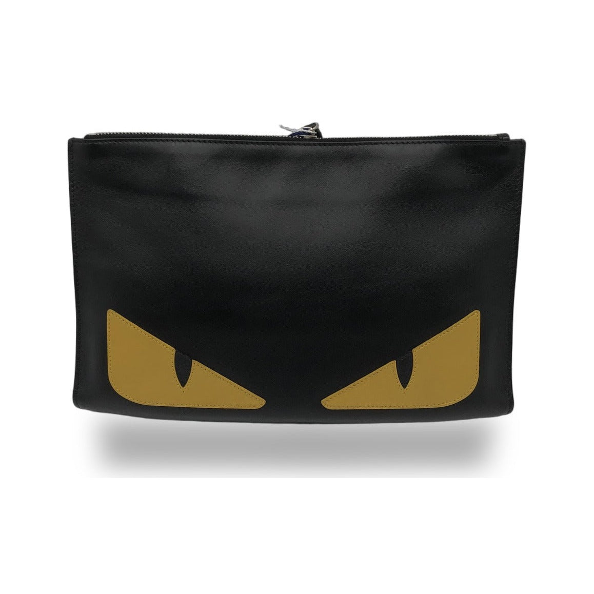 Fendi Monster Leather, Black, Leather, Clutch