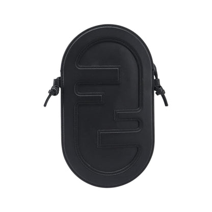 Fendi O'Lock Camera Leather, Black, Leather, Shoulder Bag