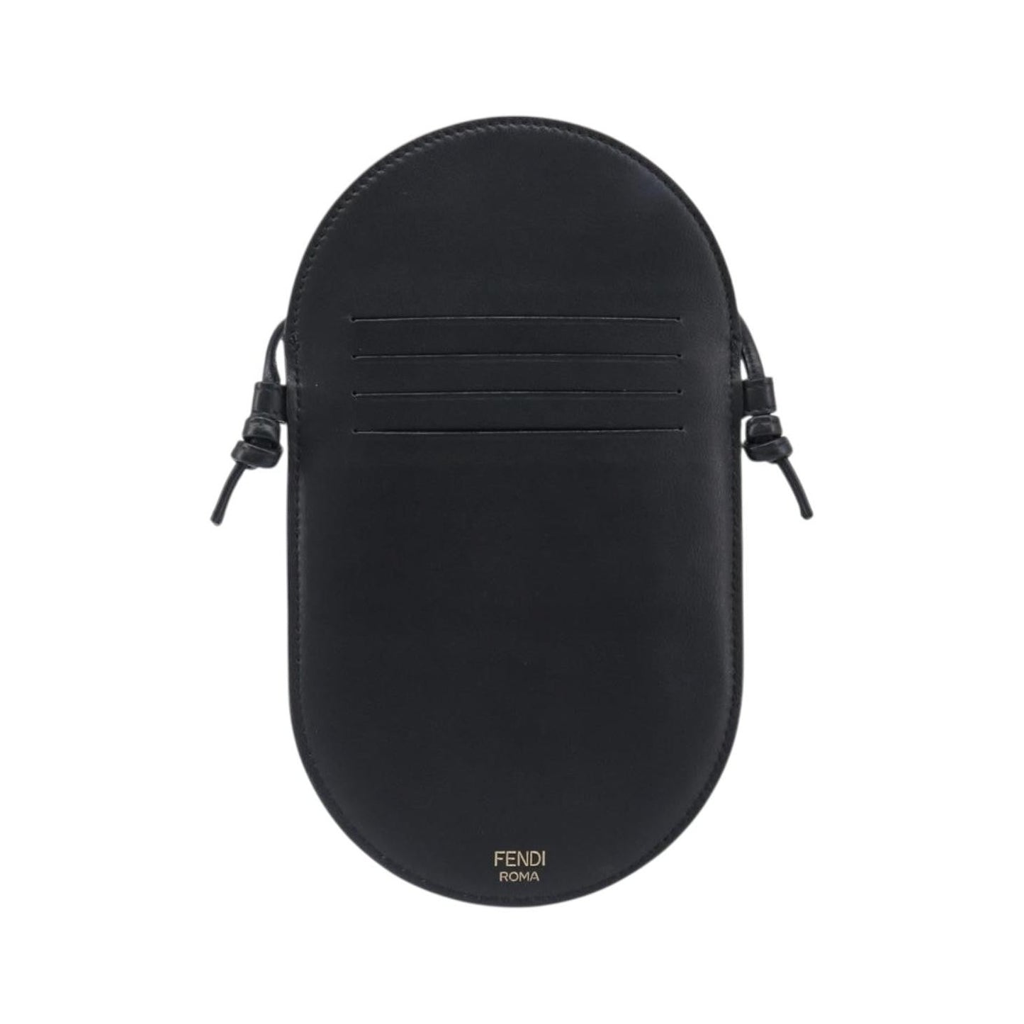 Fendi O'Lock Camera Leather, Black, Leather, Shoulder Bag