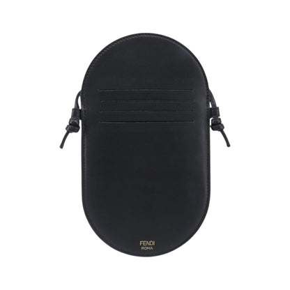 Fendi O'Lock Camera Leather, Black, Leather, Shoulder Bag