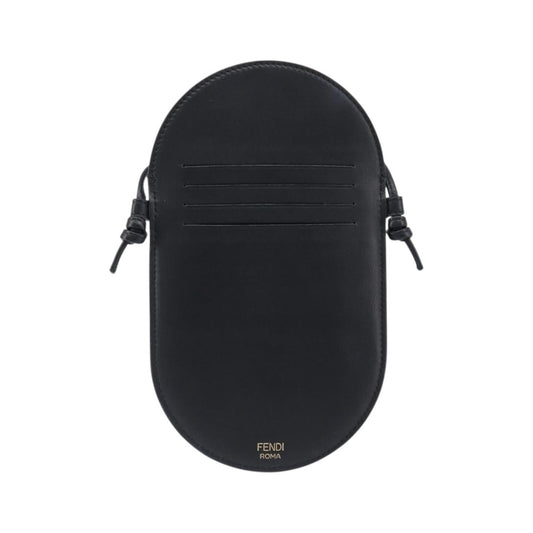 Fendi O'Lock Camera Leather, Black, Leather, Shoulder Bag