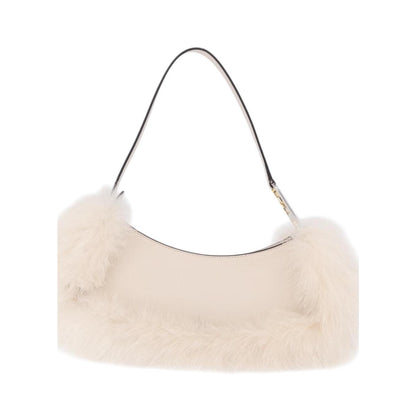 Fendi O'Lock Swing Leather with Fur, White, Leather, Shoulder Bag