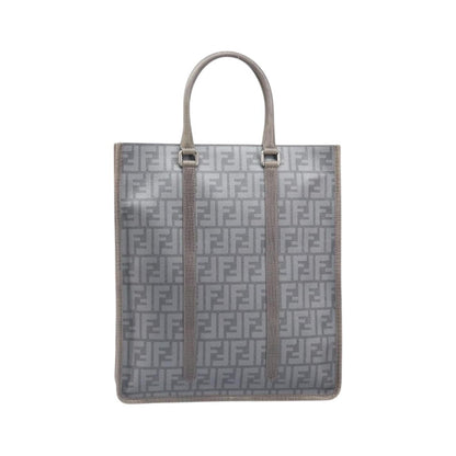 Fendi Open Shopping Zucca Canvas, Gray, Canvas, Tote Bag