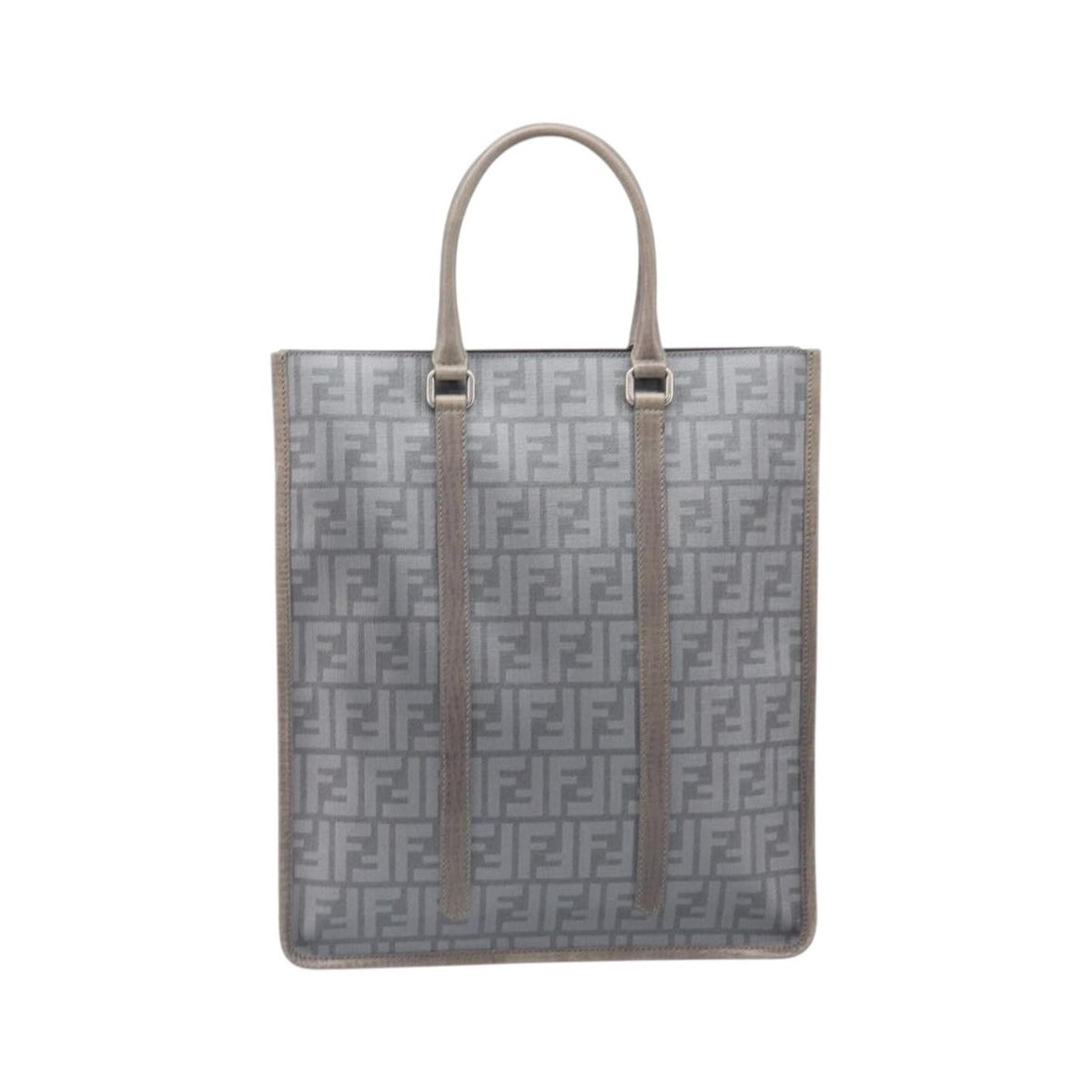 Fendi Open Shopping Zucca Canvas, Gray, Canvas, Tote Bag