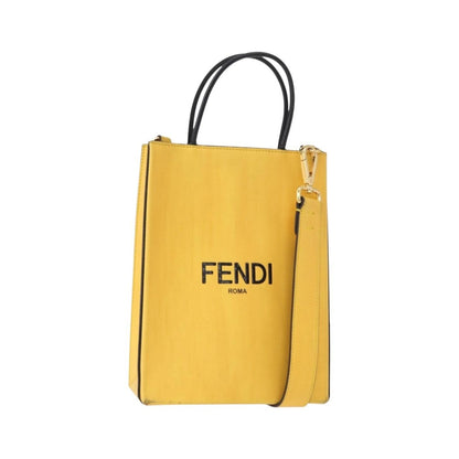 Fendi Pack Shopping Leather, Yellow, Leather, Handbag