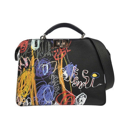 Fendi Peekaboo ISeeU Printed Leather, Multicolour, Leather, Handbag