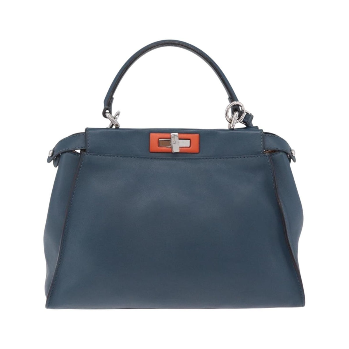 Fendi Peekaboo Ruffled Leather, Blue, Leather, Handbag