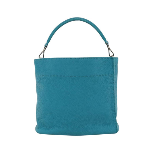 Fendi Selleria Anna Bucket Leather, Blue, Leather, Handbag