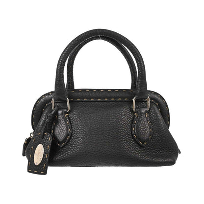 Fendi Selleria Frame Doctor Leather, Black, Leather, Handbag
