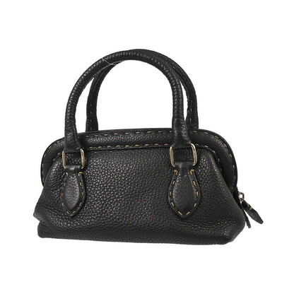 Fendi Selleria Frame Doctor Leather, Black, Leather, Handbag