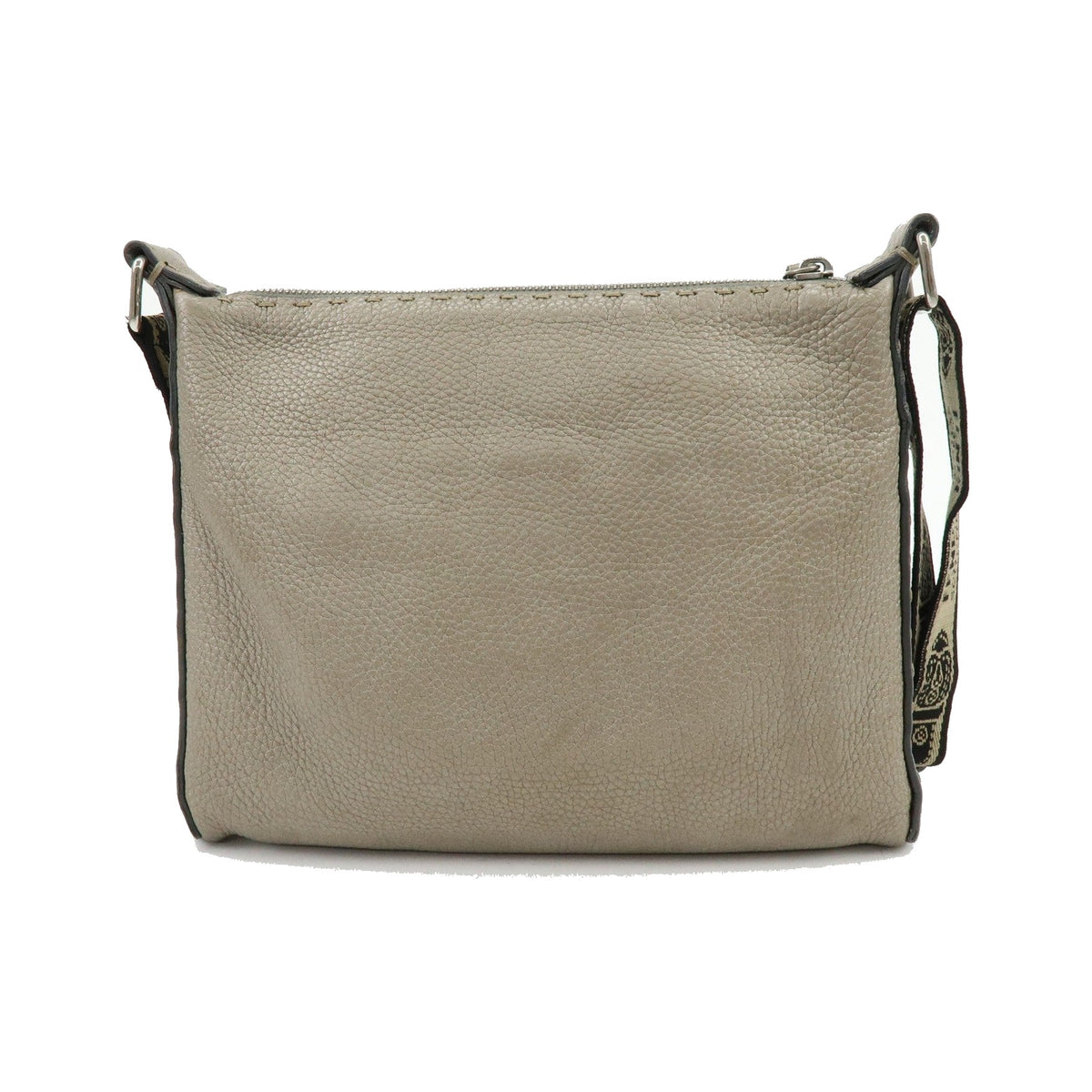 Fendi Selleria Leather, Neutral, Leather, Crossbody Bag