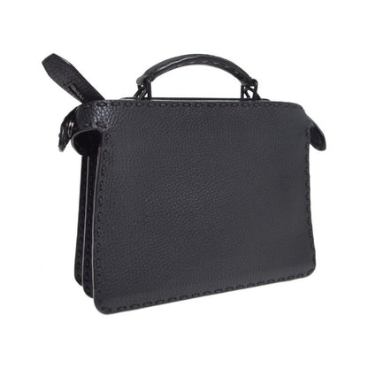 Fendi Selleria Peekaboo ISeeU Raffia with Leather, Black, Leather, Handbag