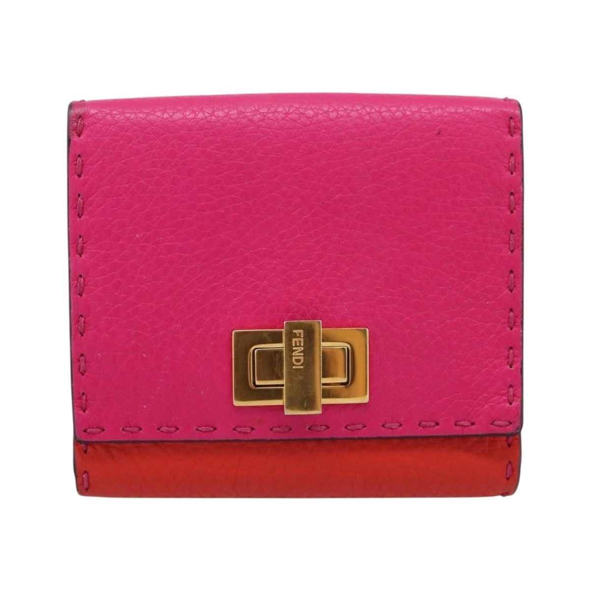 Fendi Selleria Peekaboo Leather, Pink, Leather, Wallet