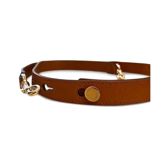 Fendi Selleria Strap You Shoulder Strap Leather, Brown, Leather, Straps