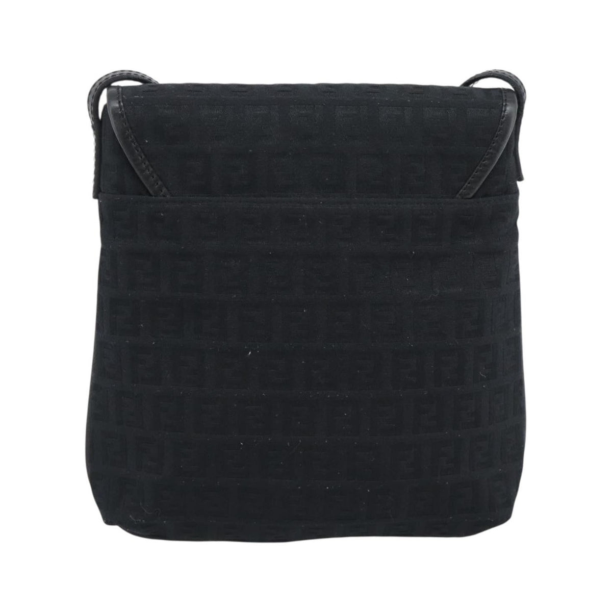 Fendi Shoulder Zucchino Canvas, Black, Canvas, Shoulder Bag