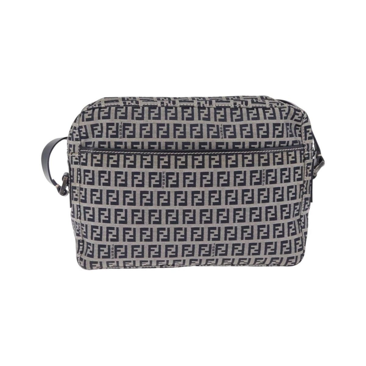 Fendi Shoulder Zucchino Canvas, Navy, Canvas, Shoulder Bag