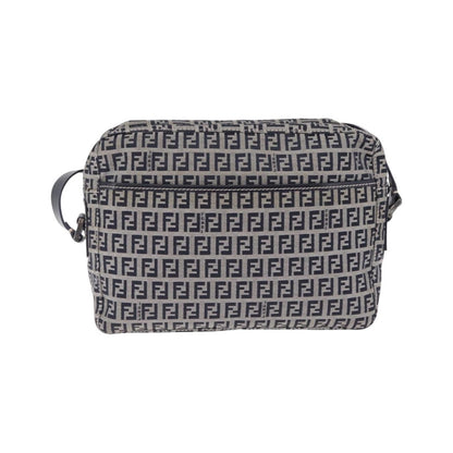 Fendi Shoulder Zucchino Canvas, Navy, Canvas, Shoulder Bag