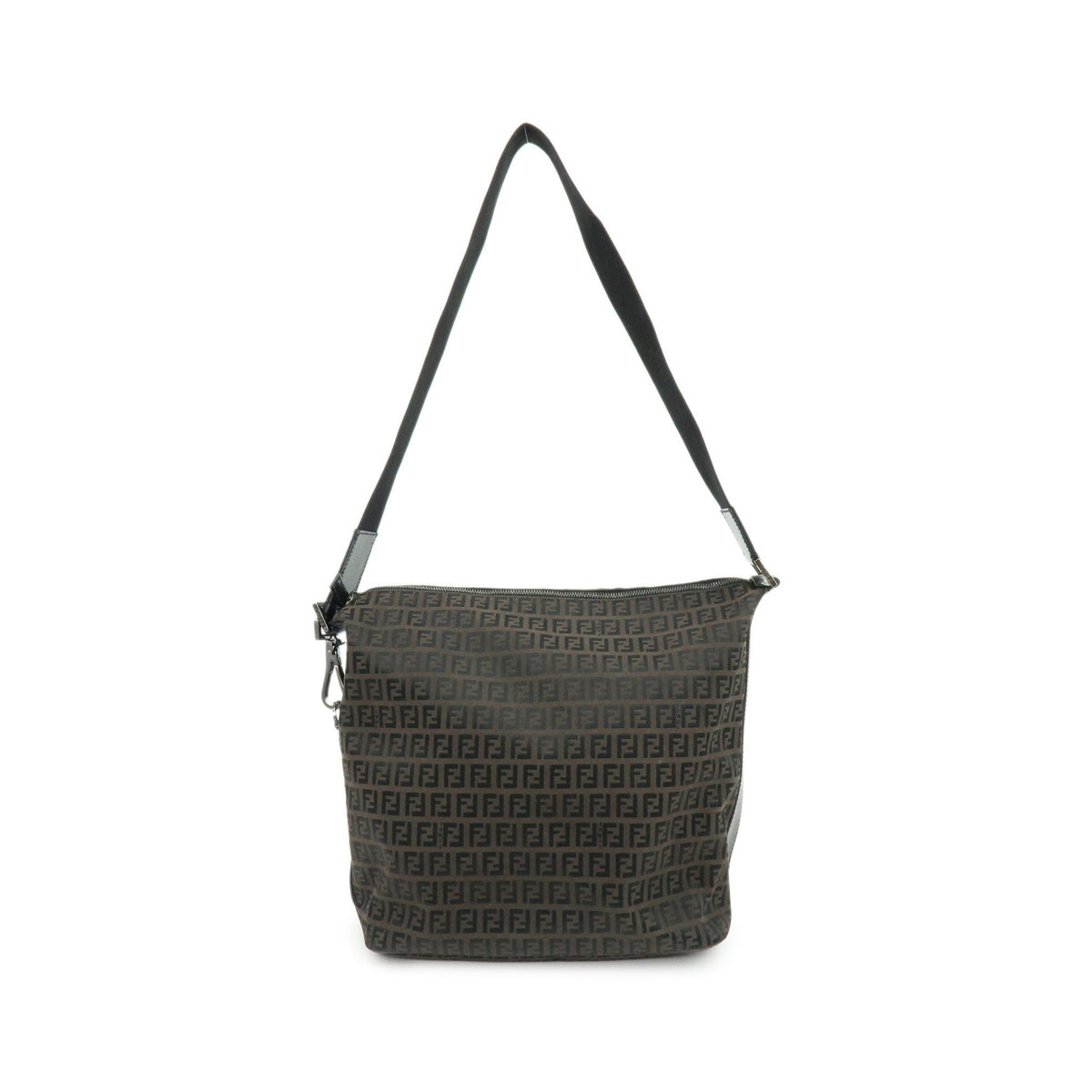 Fendi Shoulder Zucchino Canvas, Brown, Canvas, Shoulder Bag