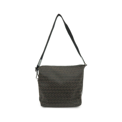 Fendi Shoulder Zucchino Canvas, Brown, Canvas, Shoulder Bag