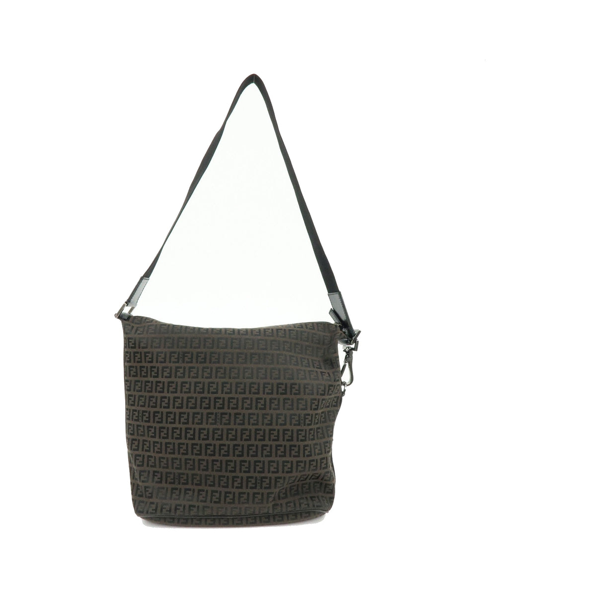 Fendi Shoulder Zucchino Canvas, Brown, Canvas, Shoulder Bag