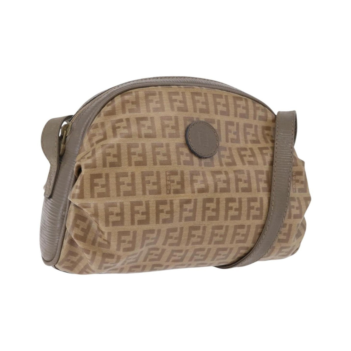 Fendi Shoulder Zucchino Canvas, Beige, Canvas, Shoulder Bag