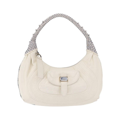 Fendi Spy Pocket Hobo Leather, White, Leather, Handbag
