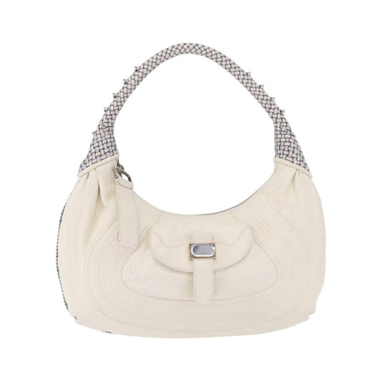 Fendi Spy Pocket Hobo Leather, White, Leather, Handbag