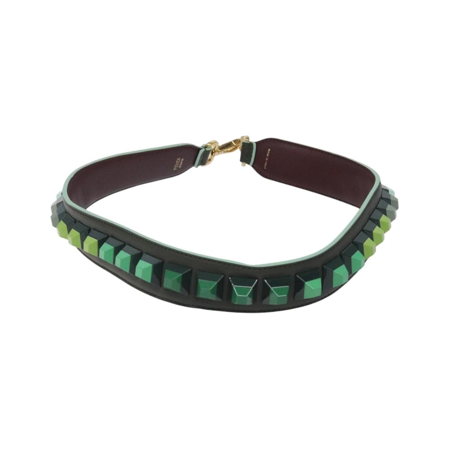 Fendi Strap You Shoulder Strap Leather, Green, Leather, Straps