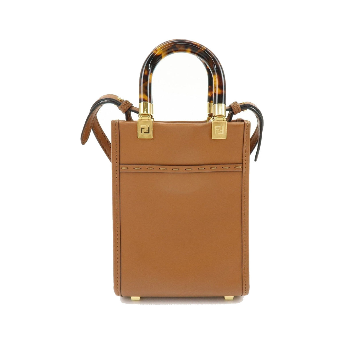 Fendi Sunshine Shopper Leather, Brown, Leather, Tote Bag