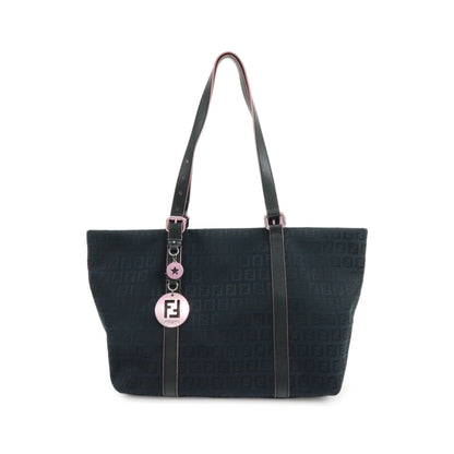 Fendi Superstar Zucchino Canvas, Black, Canvas, Tote Bag