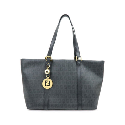 Fendi Superstar Zucchino Coated Canvas, Black, Canvas, Tote Bag