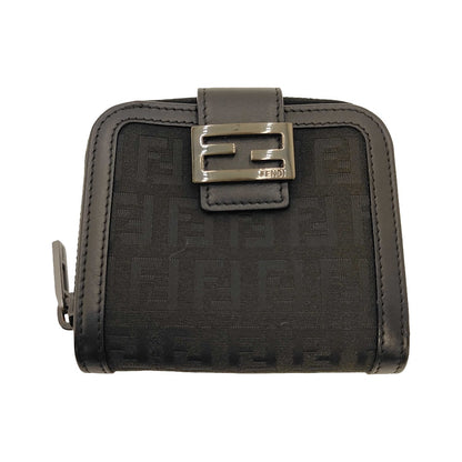 Fendi Vintage FF French Zucchino Canvas, Black, Canvas, Wallet