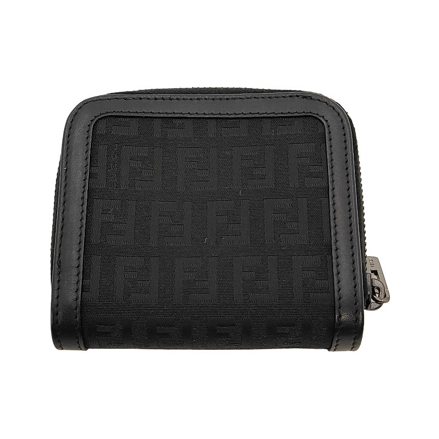 Fendi Vintage FF French Zucchino Canvas, Black, Canvas, Wallet